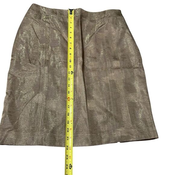 Kay Unger Skirt Size 10 Beige Metallic Pencil Straight Knee Length Career NWOT - Picture 9 of 9